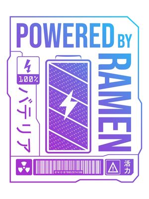 POWERED BY RAMEN - NEON LABEL