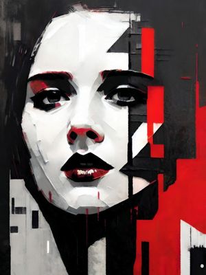 WOMAN IN RED BY AI