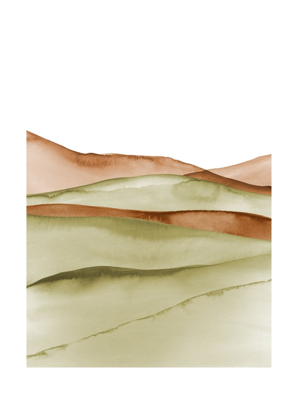 BOHO ABSTRACT LANDSCAPE 3 - TERRACOTTA AND GREEN