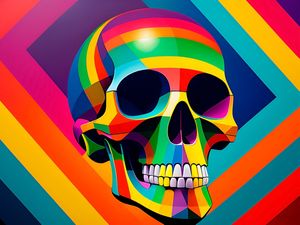 A VERY COLORFUL SKULL BY AI