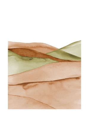 BOHO ABSTRACT LANDSCAPE 1 - TERRACOTTA AND GREEN