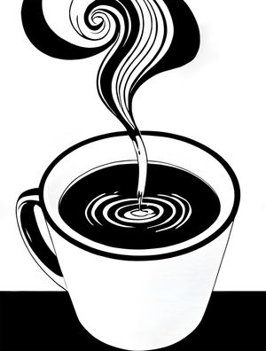 BLACK AND WHITE COFFEE BY AI