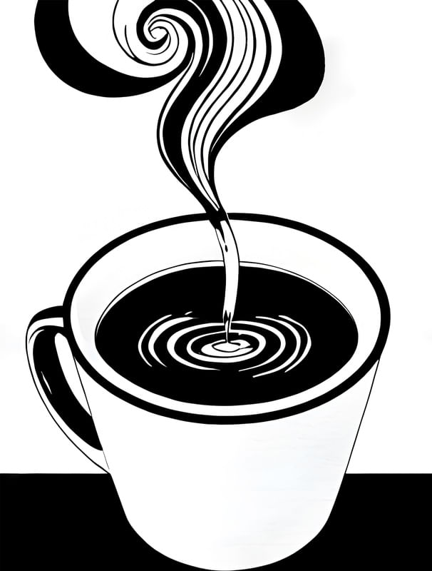BLACK AND WHITE COFFEE BY AI