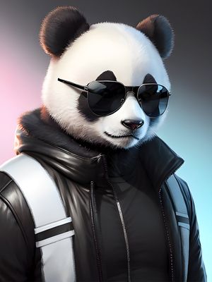 COOL PANDA IN SUNGLASSES BY AI