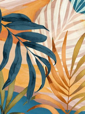 MODERN ABSTRACT ART TROPICAL LEAVES 4