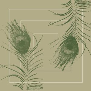ELEGÂNCIA SUTIL SAGE GREEN PENAS DE PAVÃO