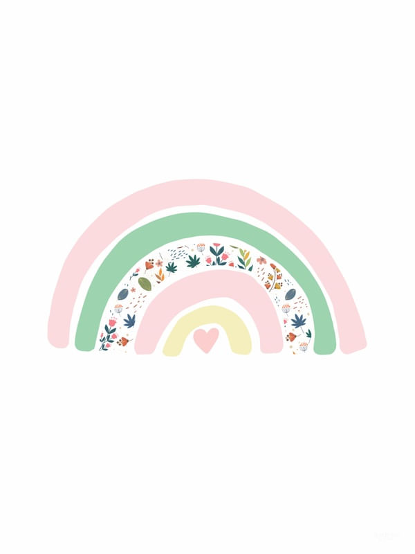 ARCO-ÍRIS FLORESCER VERDE E ROSA