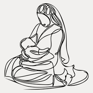 LINE ART - UMA MAE AMAMETANDO SEU FILHO - 02