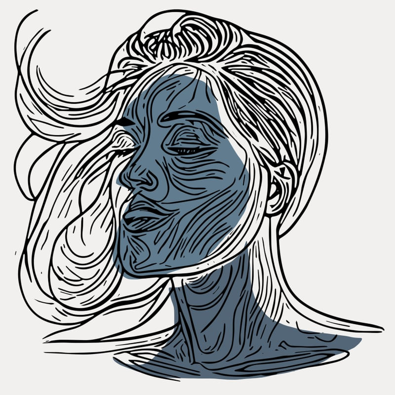 LINE ART - ROSTO DE MULHER - 01