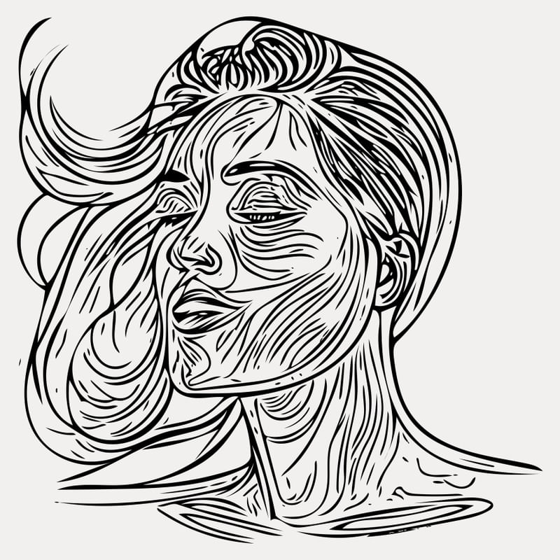 LINE ART - ROSTO DE MULHER