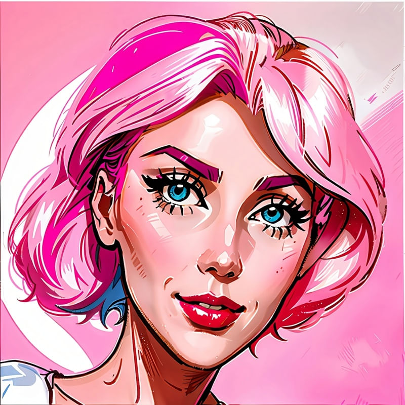 CABELO ROSA - HANDMADE SKETCH - ARTWORK BY AI