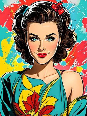 COMIC RETRO GIRL BY AI
