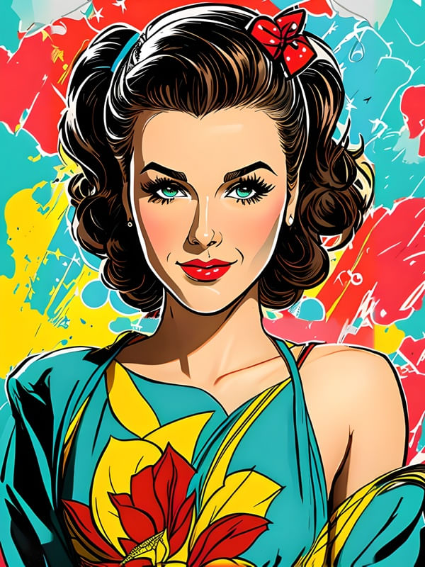COMIC RETRO GIRL BY AI