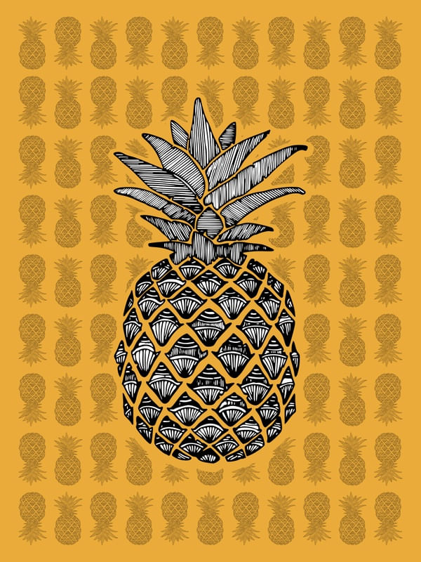 ABACAXI ZENTANGLE AMARELO