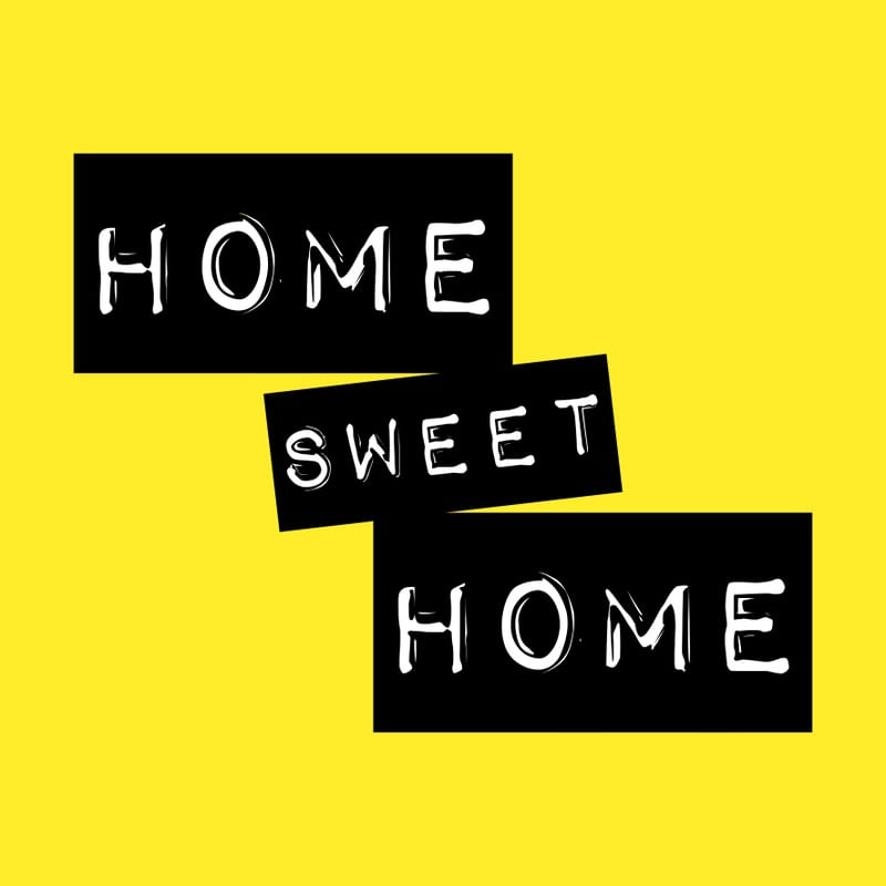 HOME SWEET HOME AMARELO PRETO