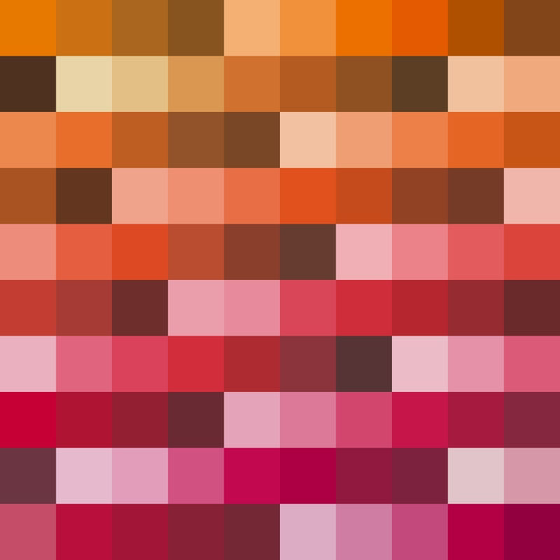 PALETA DE CORES SWATCHES LARANJA E VERMELHO