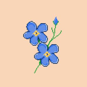 FLOR AZUL PIXELART