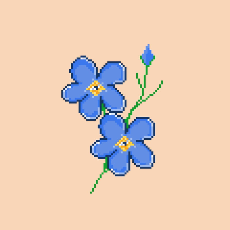 FLOR AZUL PIXELART