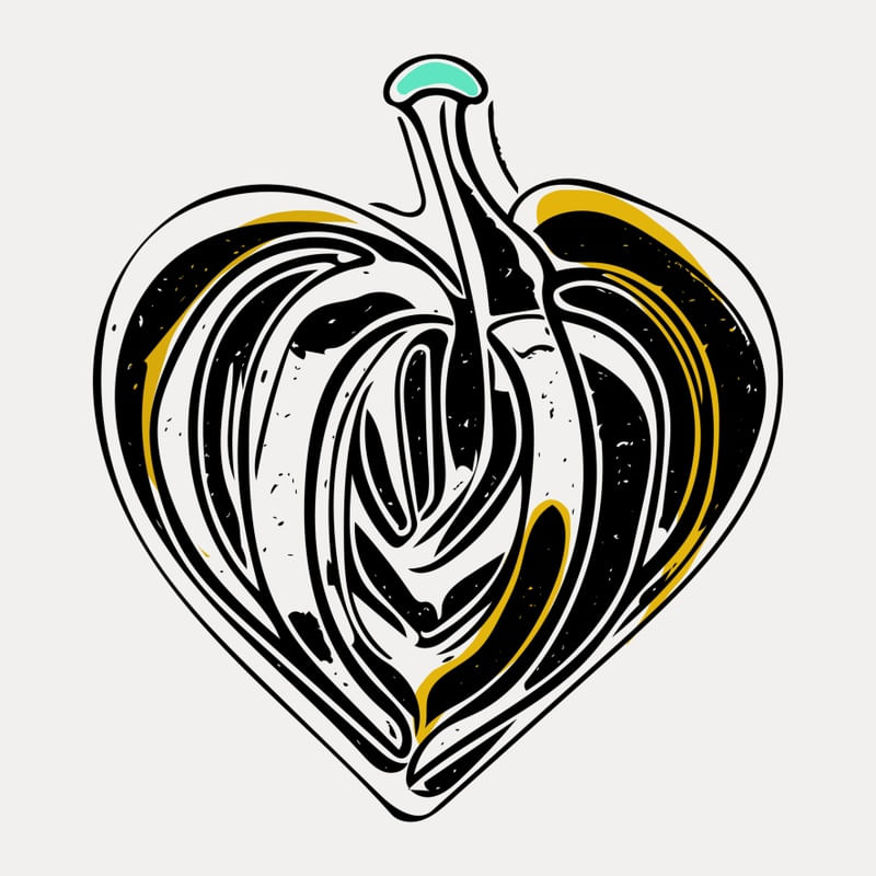 LINE ART - CORACAO DE BANANEIRA
