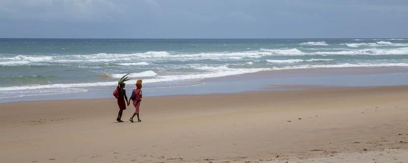 ARTESÃOS CAMINHANDO NA AREIA DO NORDESTE - PANORAMA