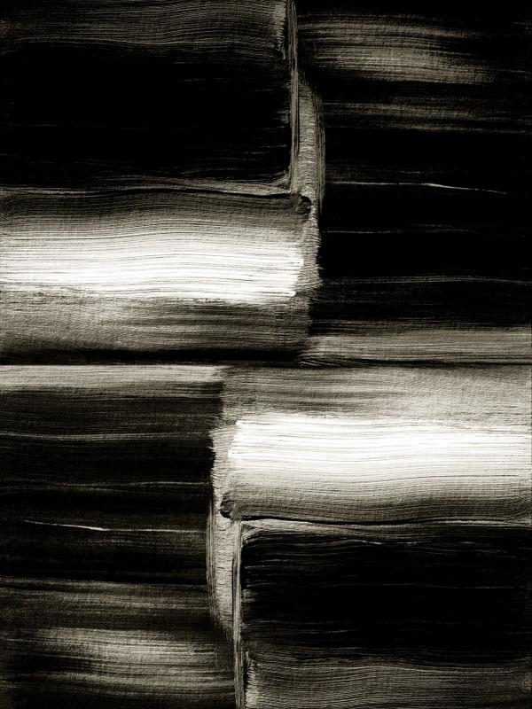 TIED UP 8 PRETO E BRANCO NEUTRO ABSTRATO URBANO PINTURA