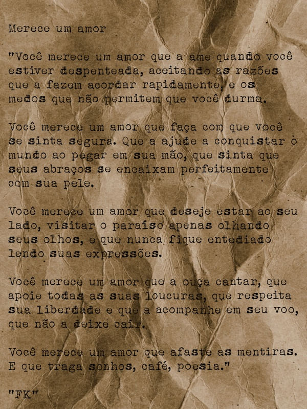 MERECE UM AMOR