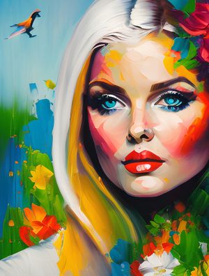 PORTRAIT OF A GIRL WITH FLOWERS - BY AI