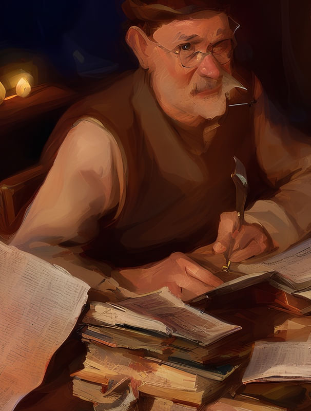 PERSON WRITING - BY AI