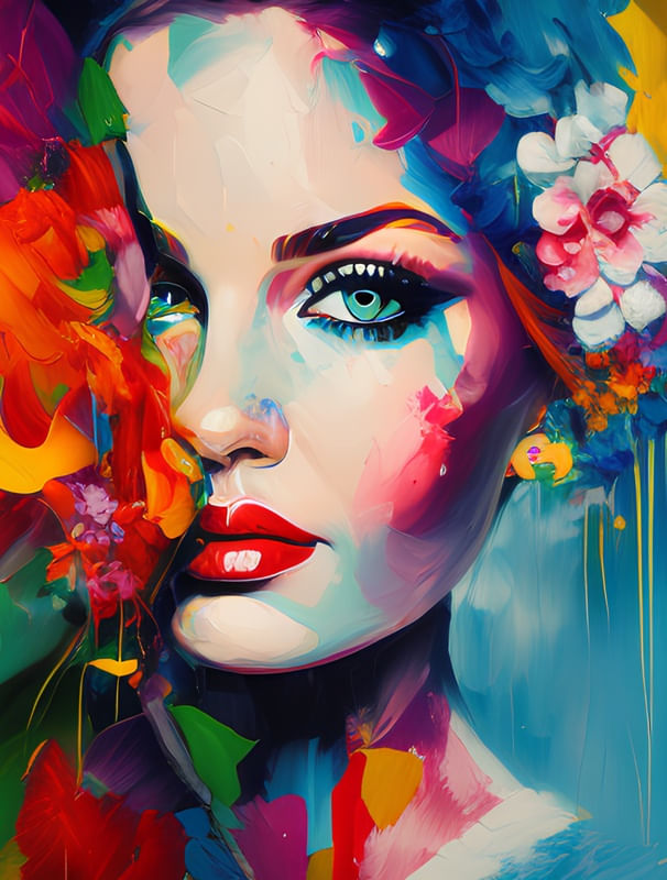 PORTRAIT OF A WOMAN WITH MAKEUP - BY AI