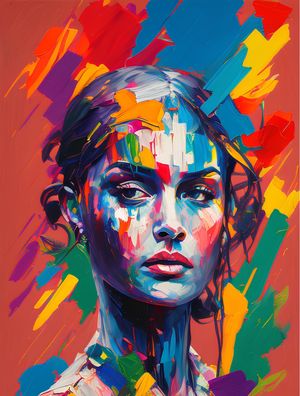PORTRAIT OF A PERSON WITH PAINTED FACE - BY AI
