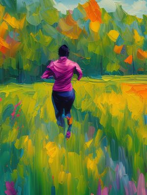 WOMAN IN A FIELD OF FLOWERS - BY AI
