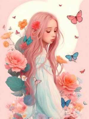 GIRL FLOWERS BY AI