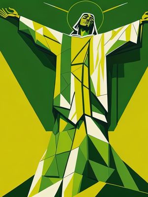 CRISTO VERDE E AMARELO BY AI
