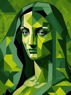 MONA VERDE E AMERELO BY AI