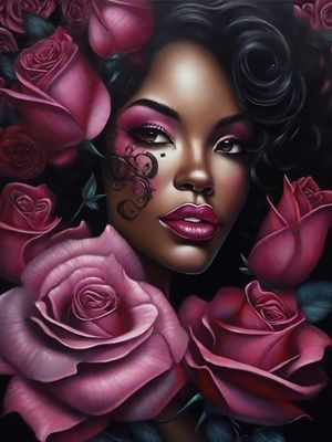 AFRO PINK FLOWERS BY AI
