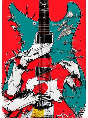 GUITAR RED BY AI