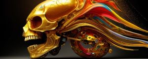 CRÂNIO DOURADO BY AI
