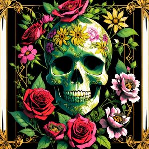 CAVEIRA COM ROSAS BY AI