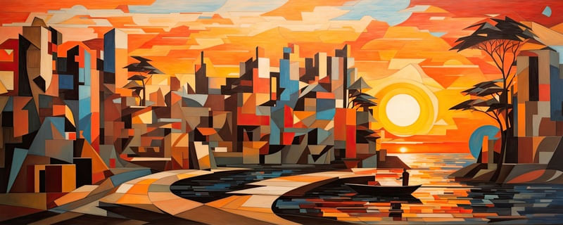 PÔR DO SOL CUBISMO I BY AI