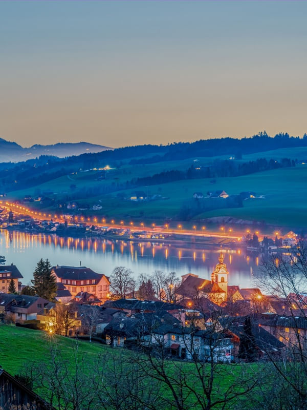 DIPTICO 1 - MONTE PILATUS AO ANOITECER NO LAGO DE LUCERNA - METADE DIREITA
