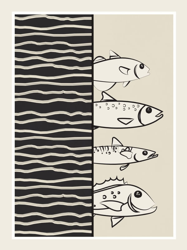 ABSTRACT FISHES ON A WAVE 1