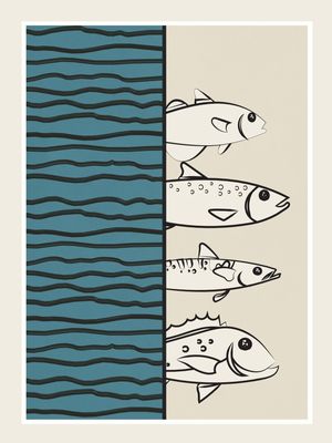 ABSTRACT FISHES ON A WAVE 2