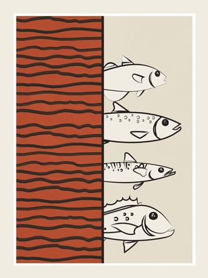 ABSTRACT FISHES ON A WAVE 3