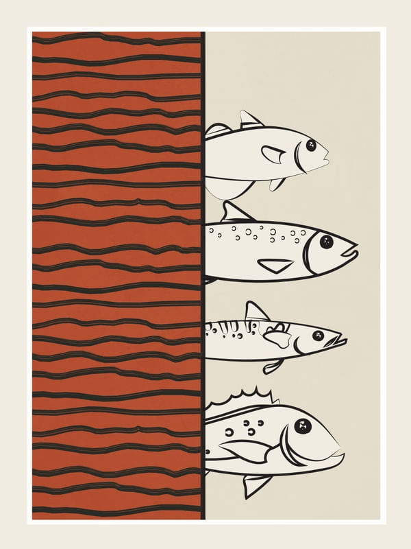 ABSTRACT FISHES ON A WAVE 3