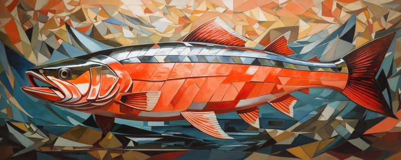 PEIXE SALMÃO CUBISMO BY AI