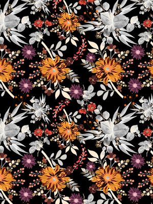 LOVELY GARDEN AT NIGHT - ESTAMPA FLORAL AMARELO E BRANCO