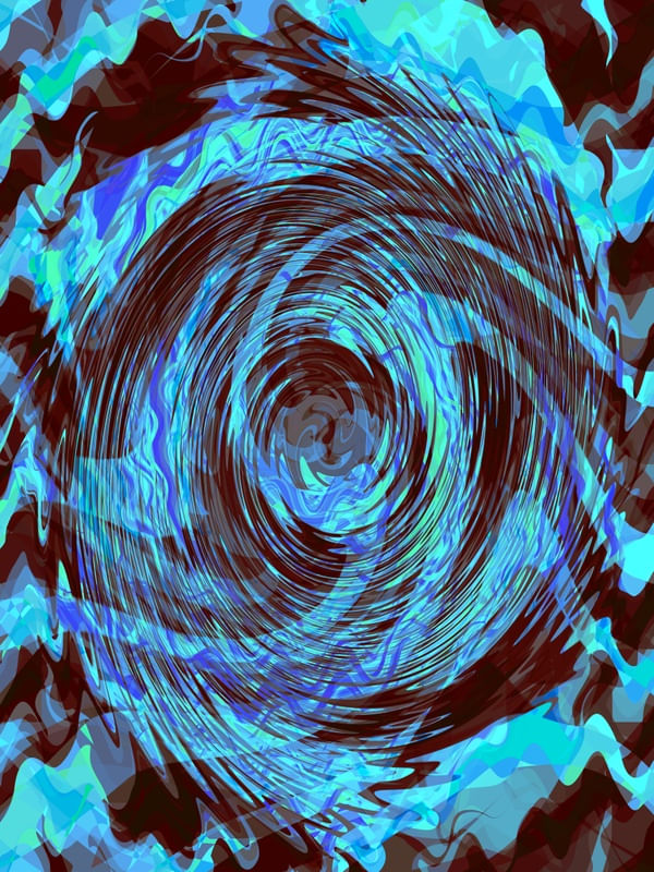 BLUE MARBLE STORMY WAVY SEA ABSTRACT