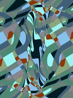 COLOR FIELD - GREEN AND BLUE GROOVY MARBLE