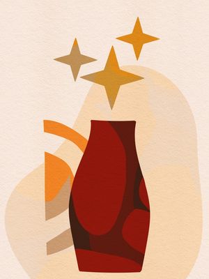 STAR VASE BOHO GEOMETRIC ART BA01