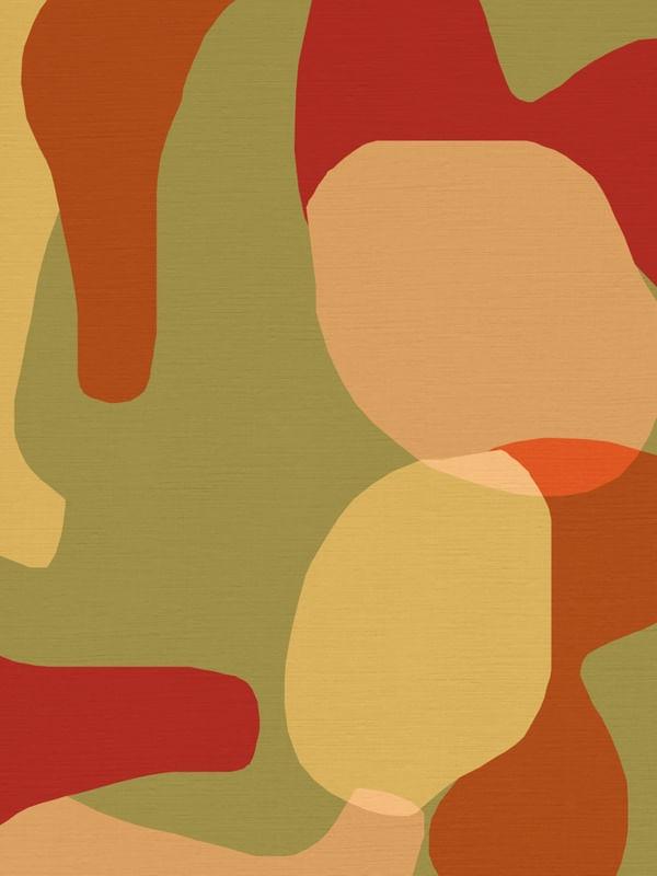 COLOR FIELD - ORGÂNICO VERDE E LARANJA